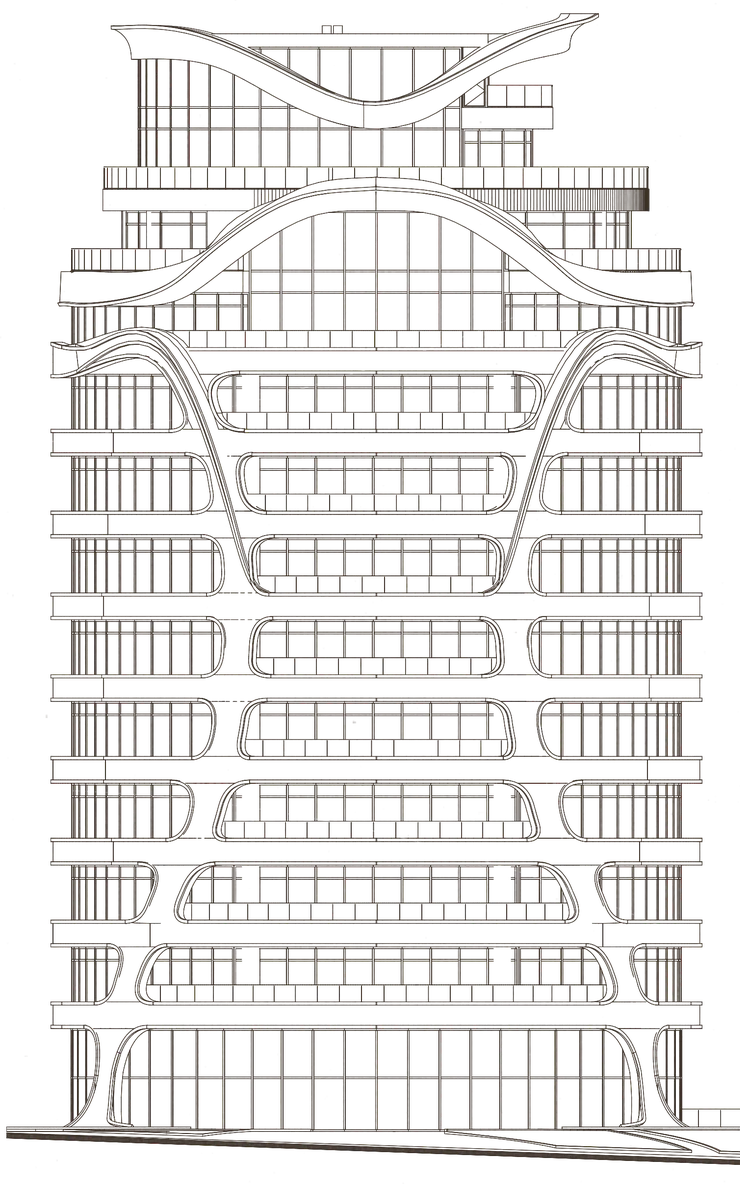 Dibujo de la fachada del edificio